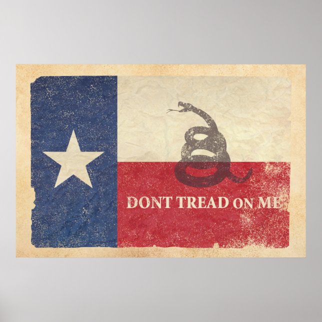Poster Drapeau du Texas et de Gadsden (Devant)