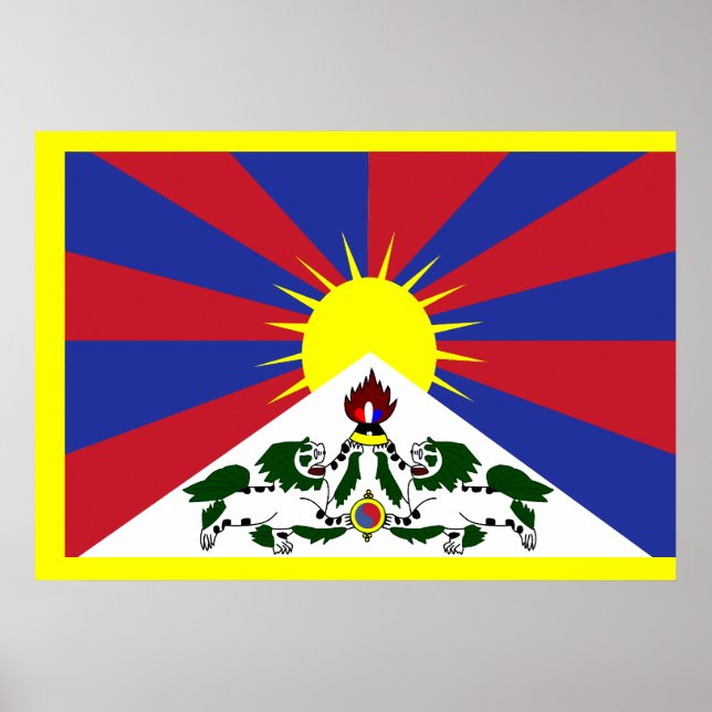 Poster Drapeau du Tibet (Devant)