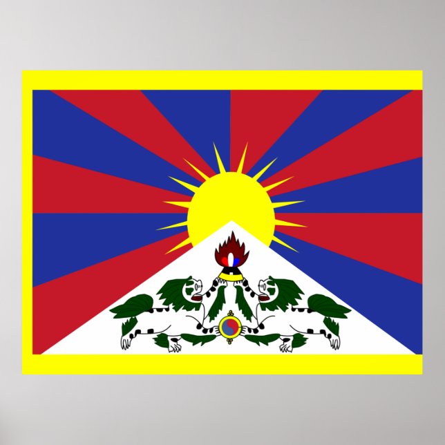 Poster Drapeau du Tibet (Devant)