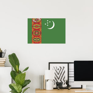 Poster Drapeau du Turkménistan