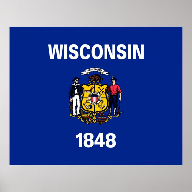 Poster Drapeau du Wisconsin (Devant)