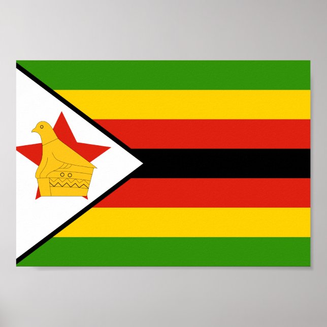 Poster Drapeau du Zimbabwe (Devant)