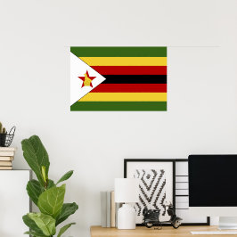 Poster drapeau du Zimbabwe