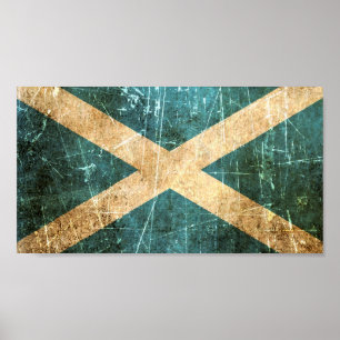 Poster Drapeau écossais Vintage rayé et usé