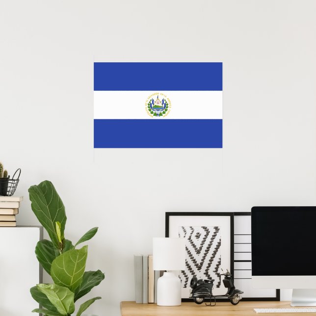 Poster Drapeau El Salvador (Bureau à domicile)