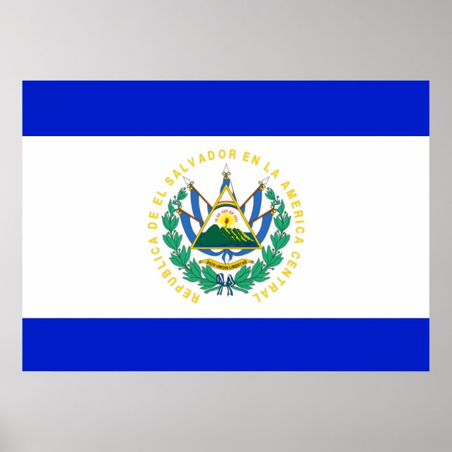 Poster Drapeau El Salvador (Devant)