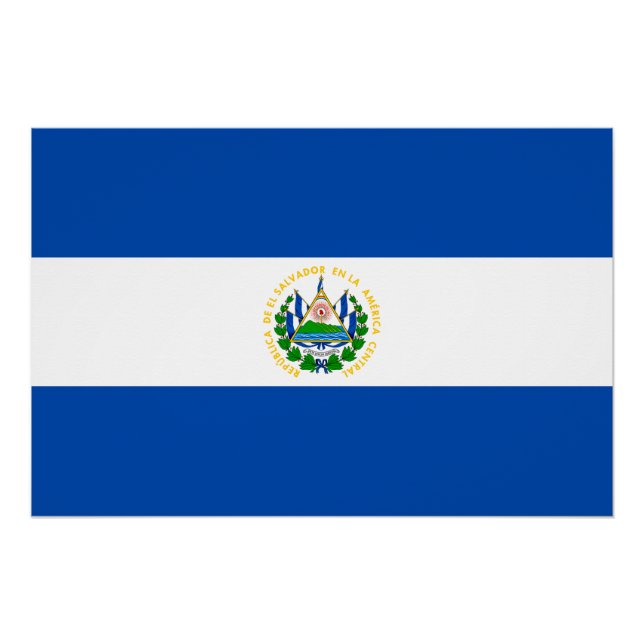 Poster Drapeau El Salvador (Devant)
