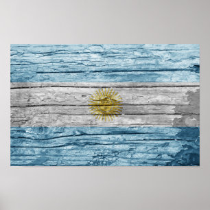 Poster Drapeau en bois d'Argentine