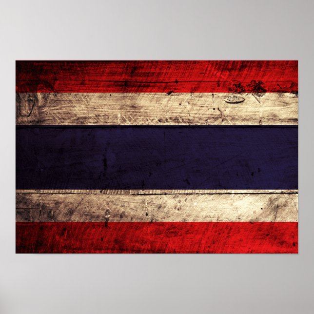 Poster Drapeau en bois de Thaïlande (Devant)