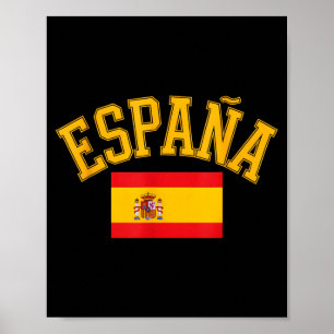 Poster Drapeau espagnol drôle disant españa pays d'amour 