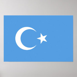 Poster Drapeau est de Turkestan Uyghur