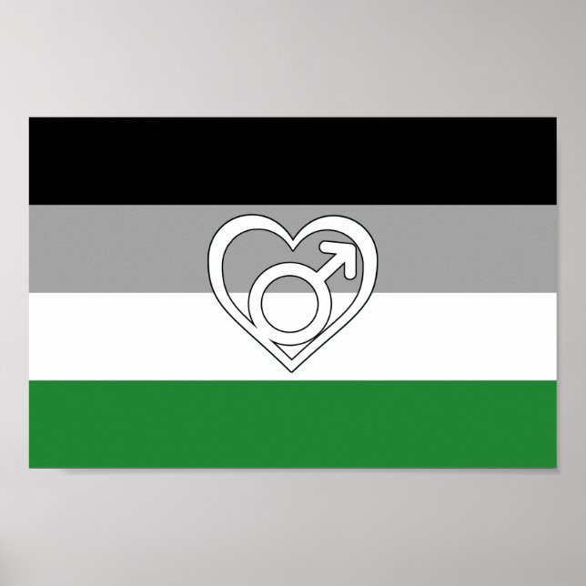 Poster Drapeau et symbole de fierté androphile (Devant)