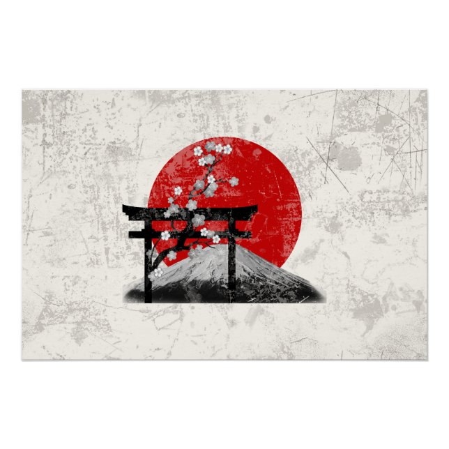 Poster Drapeau et symboles du Japon ID153 (Devant)