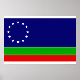 Poster drapeau eurasie symbole du continent asiatique