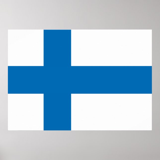 Poster Drapeau Finlande (Devant)