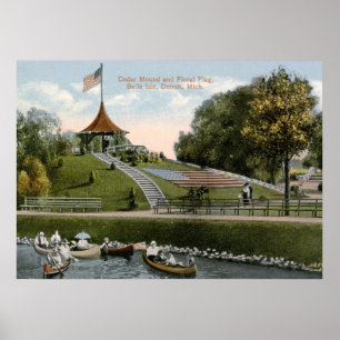 Poster Drapeau floral, Belle Isle Park, Détroit 1915 Vint