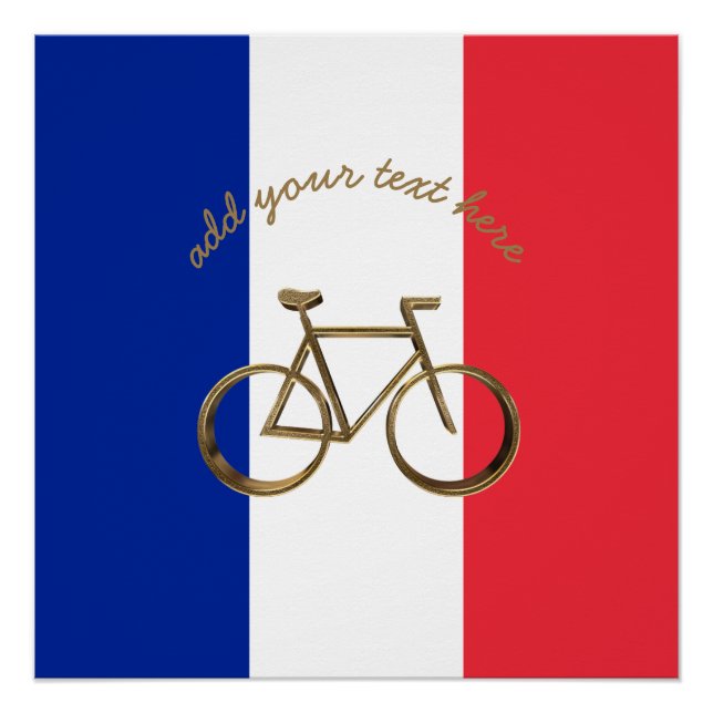 Poster Drapeau Français Vélo Vélo Vélo Cycliste (Devant)