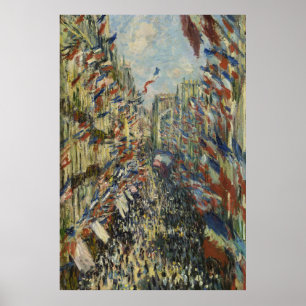 Poster Drapeau français vintage Monet art de rue Paris