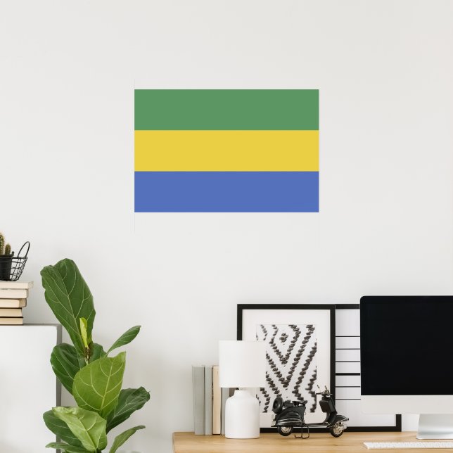 Poster Drapeau Gabon (Bureau à domicile)