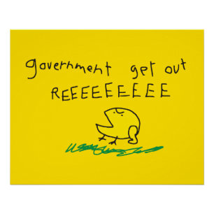 Poster Drapeau Gadsden Gouvernement dehors REE SNEKDROITE