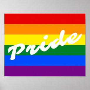 Poster Drapeau Gay pride arc-en-ciel 6 bandes LGBT