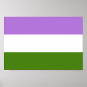 Poster Drapeau Genderqueer Pride