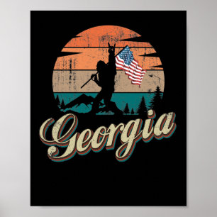 Poster Drapeau Géorgie USA