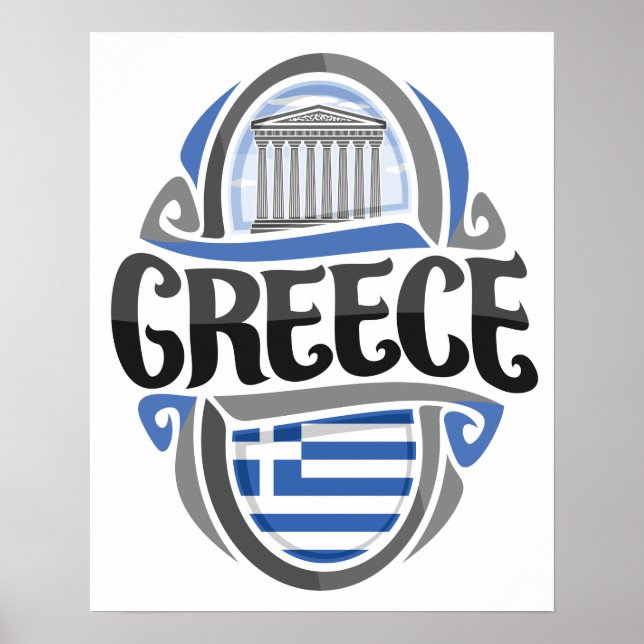 Poster Drapeau grec (Devant)