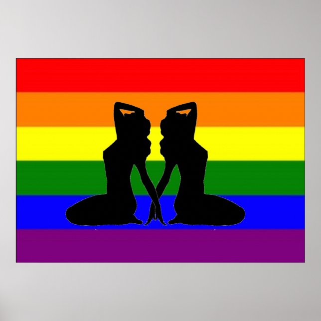Poster Drapeau grec de la fierté lesbienne (Devant)