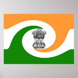 Poster Drapeau indien