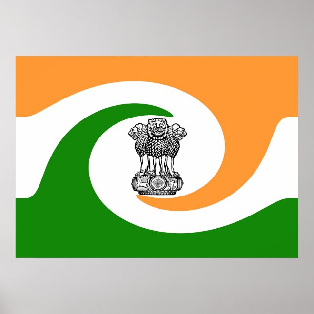 Poster Drapeau indien (Devant)