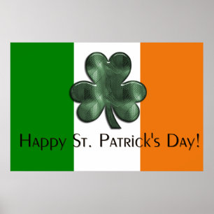 Poster Drapeau irlandais - Bonne St. Patrick's Day Print