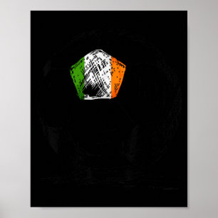 Poster Drapeau irlandais Eire Design sur ballon de footba
