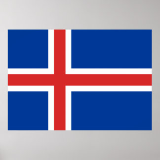 Poster Drapeau Islande