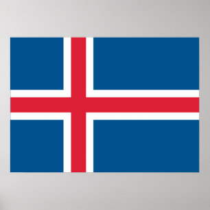 Poster Drapeau Islande