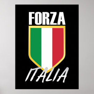 Poster Drapeau italien Forza Italia Soccer