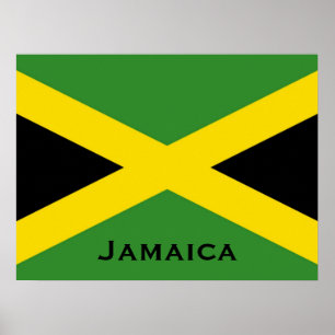 Poster Drapeau jamaïcain avec drapeaux mondiaux Jamaïcain