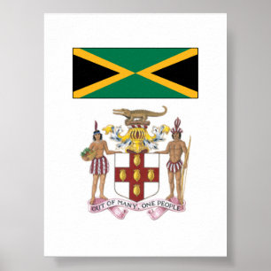 Poster Drapeau Jamaïcain & Fierté des Symboles Culturels 