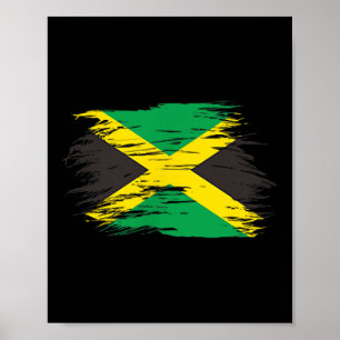 Poster Drapeau jamaïcain Jamaïque Souvenir Amour Voyage V