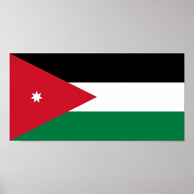 Poster Drapeau Jordanie (Devant)