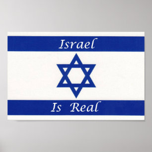 Poster Drapeau juif - Israël est réel - Hébreu étoile isr