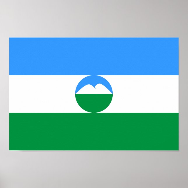 Poster Drapeau Kabardino Balkaria (Devant)
