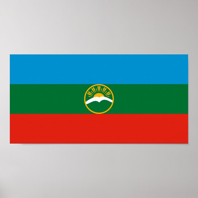 Poster Drapeau Karachay Cherkessia (Devant)