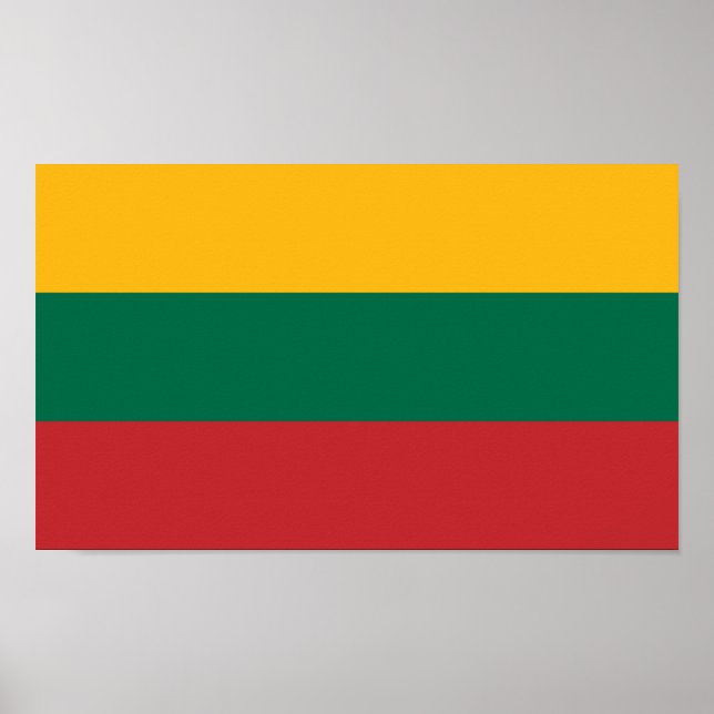 Poster Drapeau Lituanie (Devant)