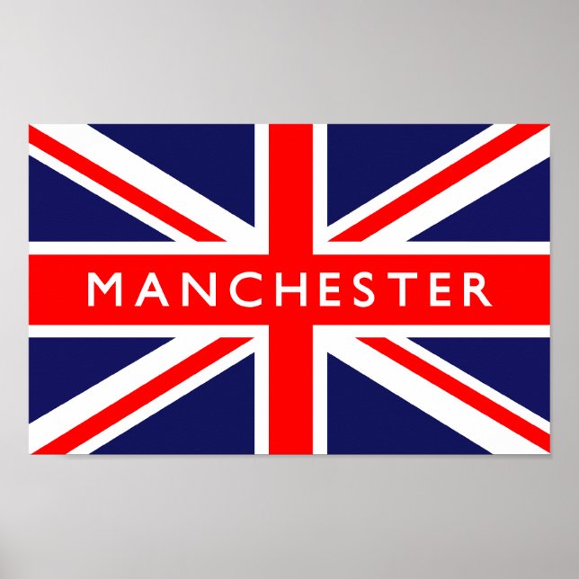 Poster Drapeau Manchester UK (Devant)