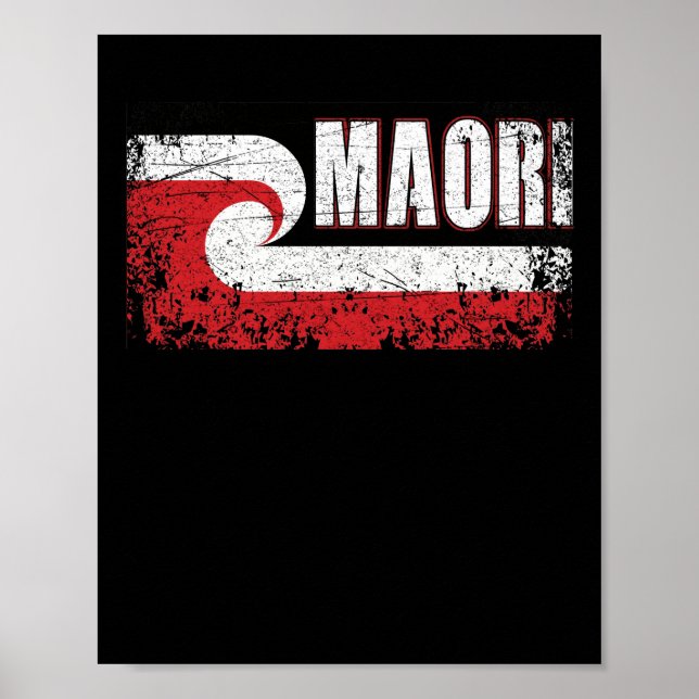 Poster Drapeau maori Nouvelle-Zélande (Devant)