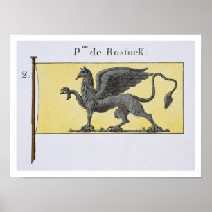 Poster Drapeau maritime avec l'emblème de griffon