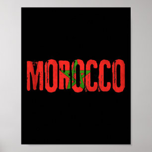 Poster Drapeau marocain Maroc Maillot de football pour ho