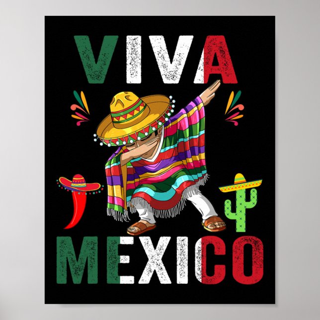 Poster Drapeau Mexique Fête de l'Indépendance Mexicaine H (Devant)