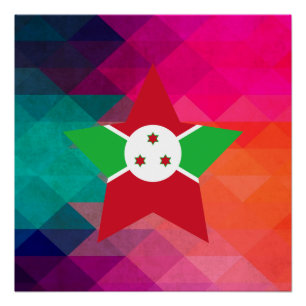 Poster Drapeau moderne du Burundi